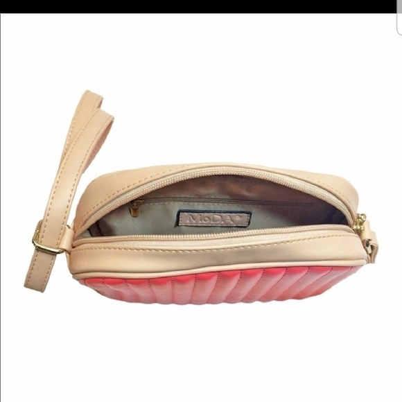 Coral/Cream Colorblock Crossbody NWT - Picture 2 of 4
